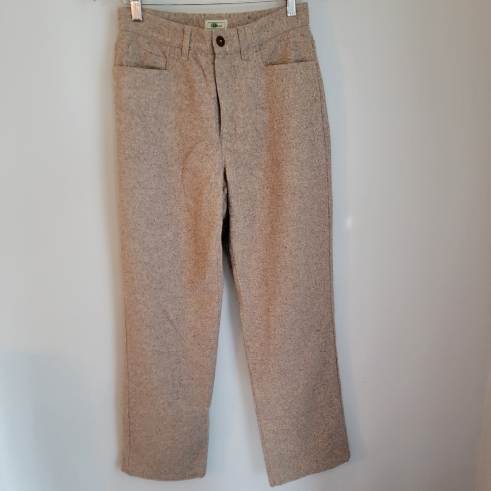L.L. Bean Wool Pants Oatmeal Color Size 8 30" Inseam